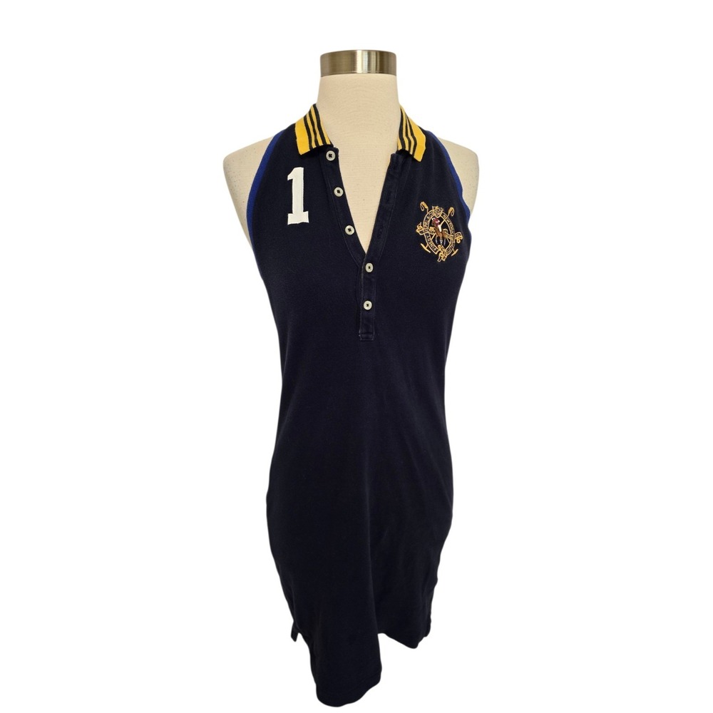 Polo Ralph Lauren Womens Sleeveless Polo Dress Size Medium Blue Vintage